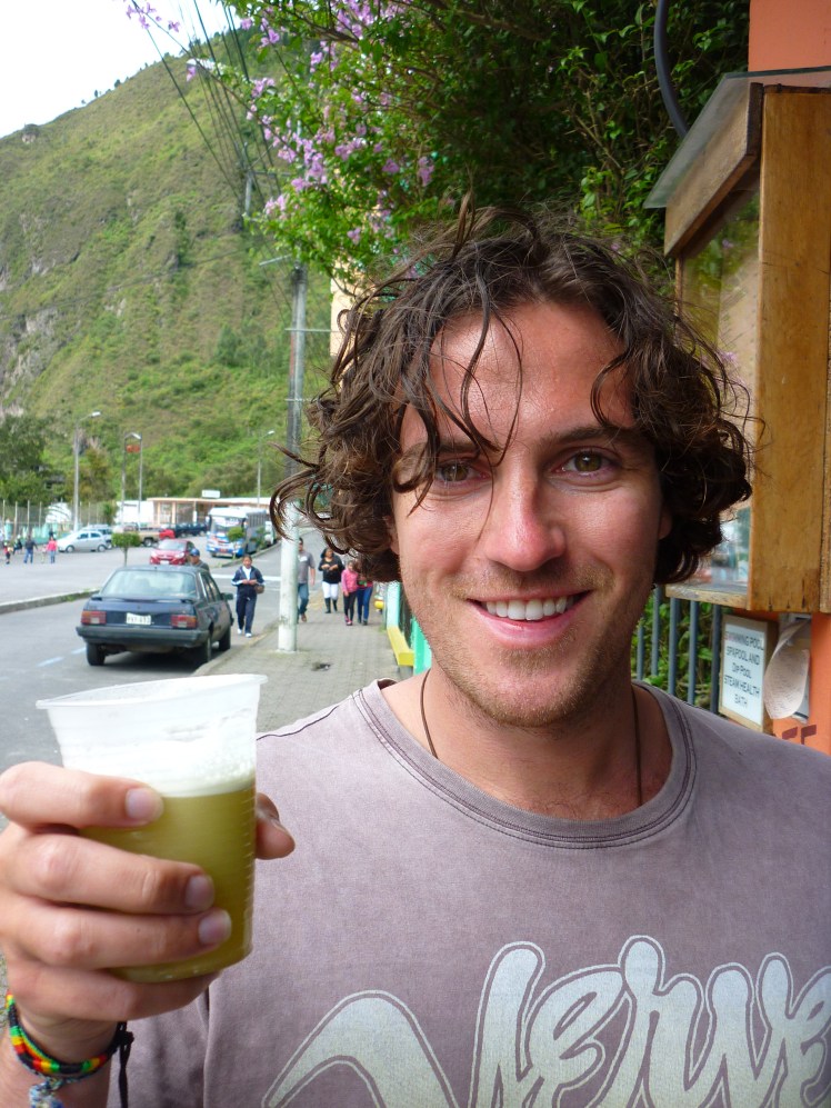 Raw sugar cane juice - the Ecuadorian version of Red Bull!